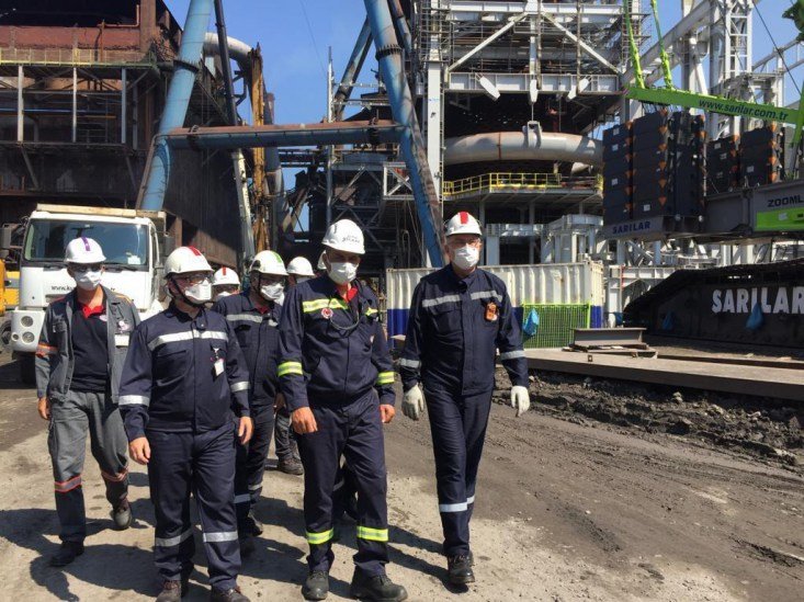 Erdemir Genel Müdürü Oral ile birlikte işçileri ziyaret ettiler