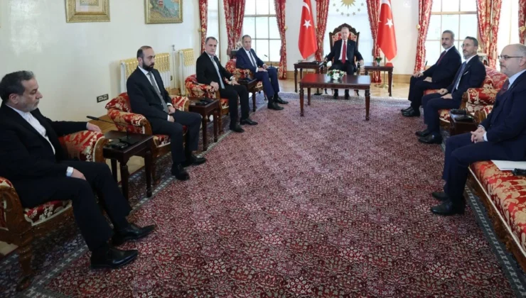 Beş ülkenin dışişleri bakanı Dolmabahçe’de Erdoğan tarafından kabul edildi: Dikkat çeken kare