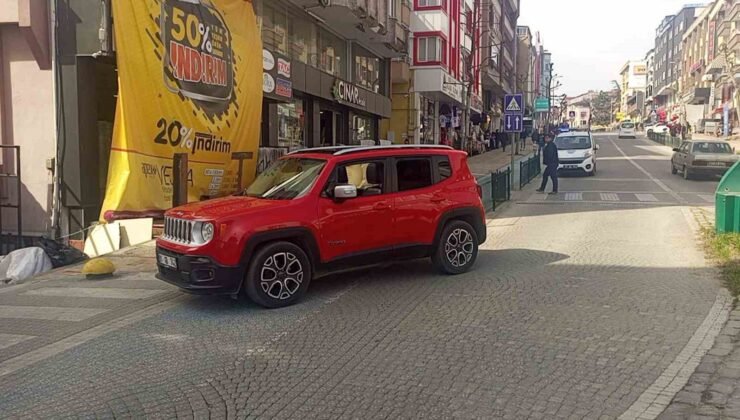 Kontrolden çıkan araç çitlere daldı, faciadan dönüldü