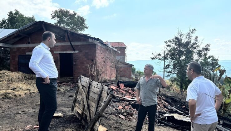 Ulus Kaymakamı Kadiroğlu, yangın bölgesinde incelemelerde bulundu