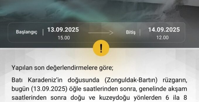 Batı Karadeniz’de fırtına uyarısı: Ulaşımda aksamalar bekleniyor
