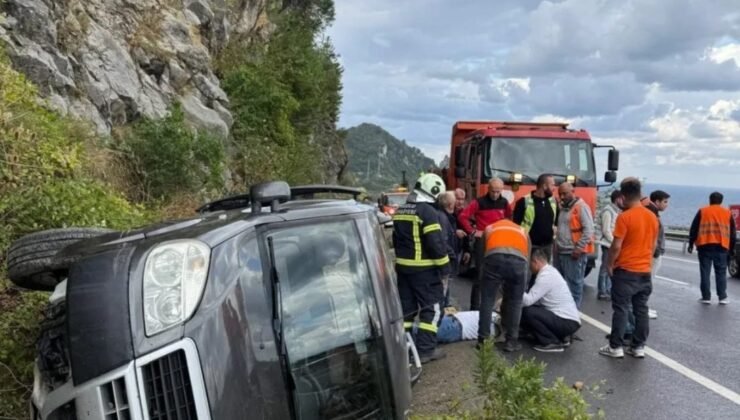Yağmurun kayganlaştırdığı yolda takla attı: 1 yaralı