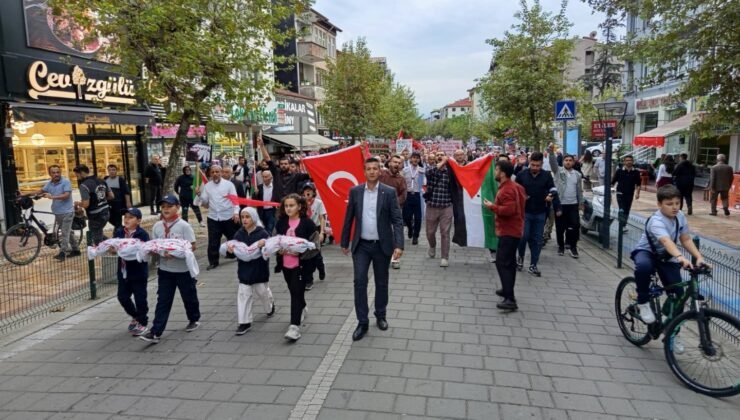Çaycuma’da “Filistin’e Özgürlük” yürüyüşü düzenlendi