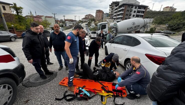Direksiyon hakimiyetini kaybeden motosiklet sürücüsü yaralandı