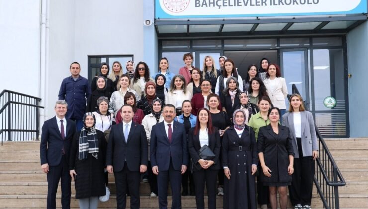 Vali ve eşinden Bahçelievler İlkokulu ziyareti