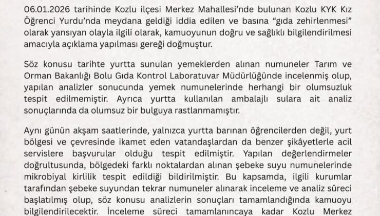 Zonguldak’ta öğrencilerin zehirlenmesinin sudan olduğu açıklandı