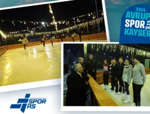 Kayseri’de Açık Hava Buz Pateni Pisti Bayramda Ilgi Odağı Oldu