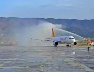Tokat–İzmir Uçuşları Başladı… İlk Sefere Su Takı Seremonisi