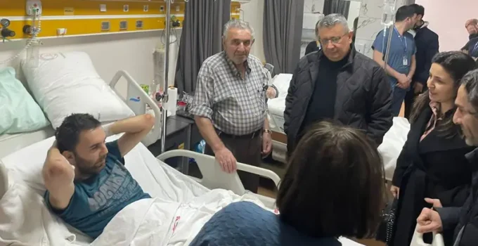 Zonguldak Emniyet Müdürü Sinan Ergen yaralanan komiseri hastanede ziyaret etti