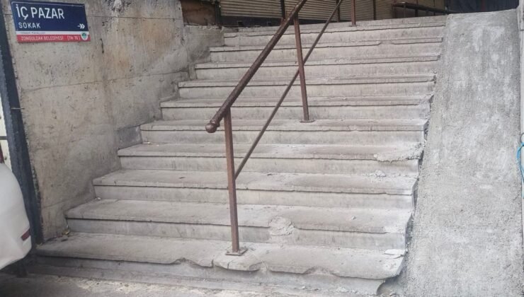 Zonguldak’ta pazar yerine yapılan engelli rampaları tepki çekti