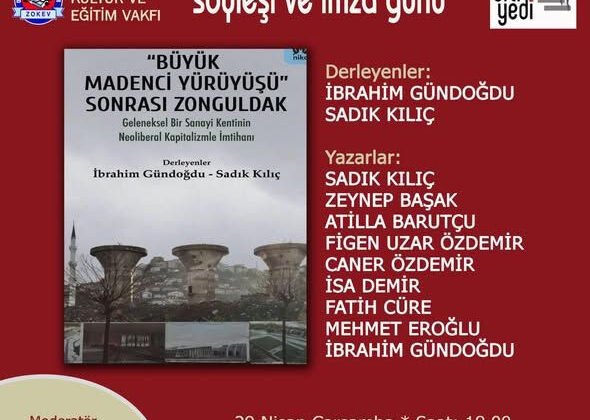 “Büyük Madenci Yürüyüşü Sonrası Zonguldak” kitabı okuruyla buluşuyor