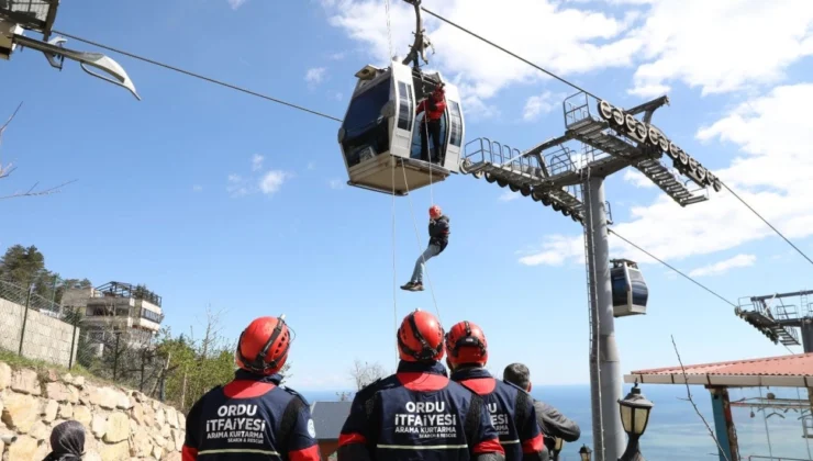 Ordu’da Teleferik Hattında Nefes Kesen Kurtarma Tatbikatı