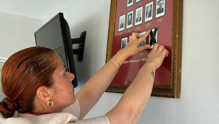 Mutlak butlan kararı sonrası CHP’li ilçe başkanı Kılıçdaroğlu’nun fotoğrafını siyah bantla kapattı