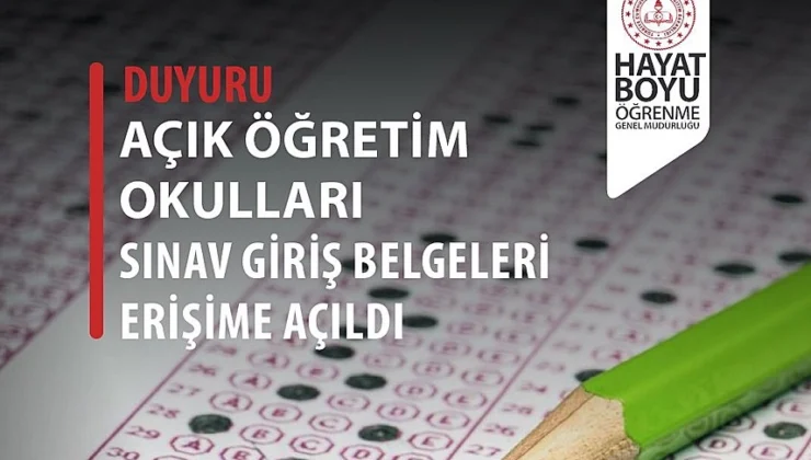 Açık Öğretim E-Sınav Giriş Belgeleri Erişime Açıldı