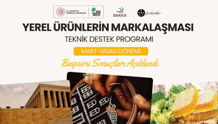 Yerel ürünlerin markalaşması teknik destek programı Mart-Nisan dönemi başvuru sonuçları açıklandı