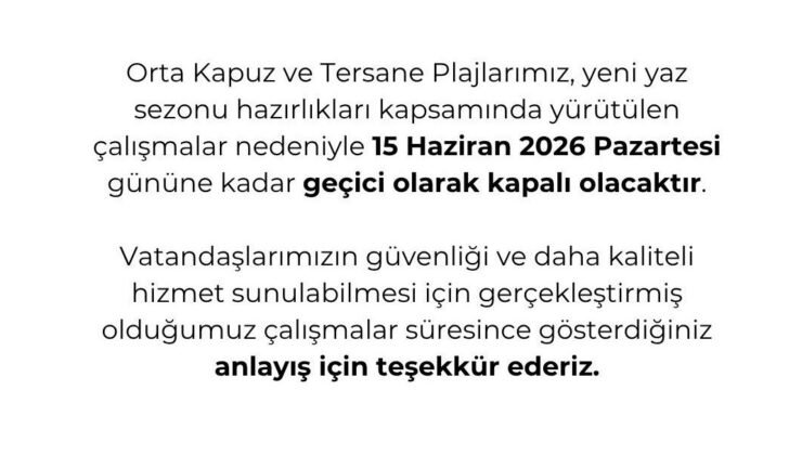 Zonguldak’ta İki Plaj Yeni Sezon Hazırlıkları Nedeniyle Geçici Olarak Kapatıldı