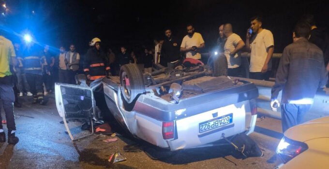 Zonguldak’ta otomobil takla atarak karşı şeride geçti: 1 ağır yaralı