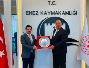 Enez'De Başkan Günenç'Ten Kaymakam Fırat'A 'Hayırlı Olsun' Ziyareti