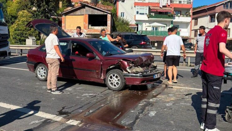 Kamyona arkadan çarpan otomobilde 2 kişi yaralandı