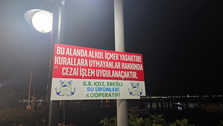 Karadeniz Ereğli Limanı’na alkol yasağı tabelaları yerleştirildi