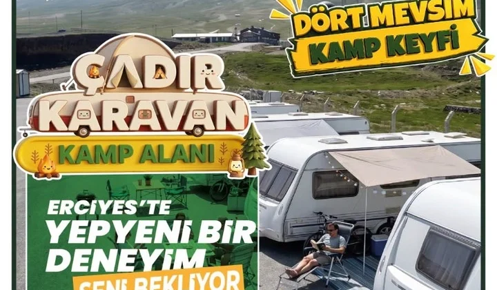 Kayseri Erciyes'Te Çadır Karavan Kamp Alanı Doğaseverleri Bekliyor