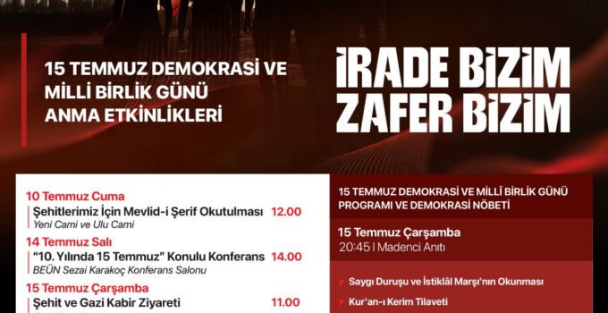 Zonguldak’ta 15 Temmuz etkinlik programı belli oldu