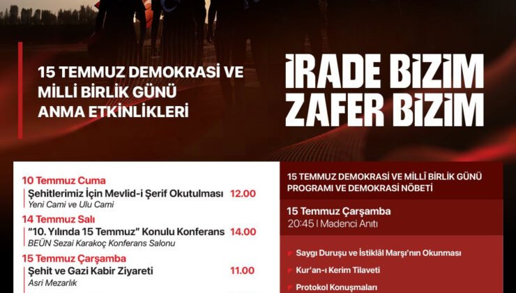 Zonguldak’ta 15 Temmuz etkinlik programı belli oldu