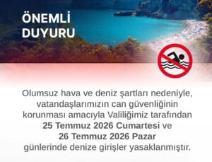 Zonguldak’ta iki gün denize girmek yasaklandı