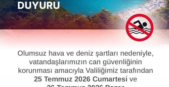Zonguldak’ta iki gün denize girmek yasaklandı