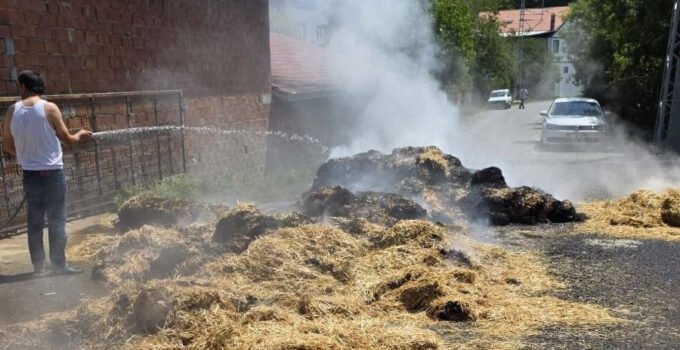 Zonguldak’ta saman yüklü tırda yangın
