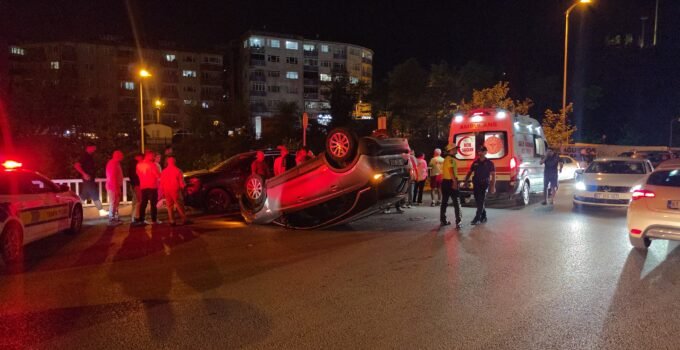 Ereğli’de kontrolden çıkan otomobil takla attı: 1 yaralı