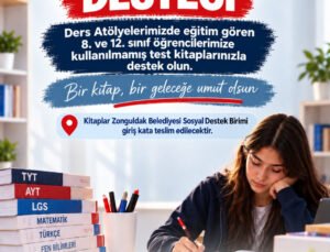 Zonguldak Belediyesi öğrencilere test kitabı bağışını başlattı