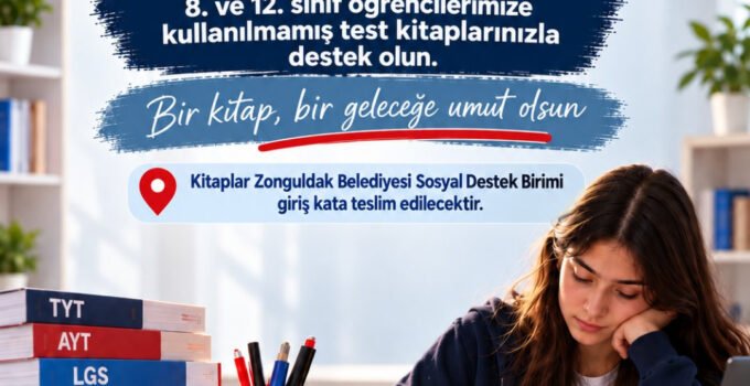 Zonguldak Belediyesi öğrencilere test kitabı bağışını başlattı