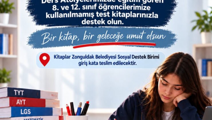 Zonguldak Belediyesi öğrencilere test kitabı bağışını başlattı