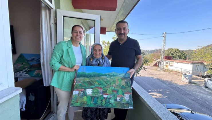 Vali Hacıbektaşoğlu’ndan Ressam Nine Şahinde Ermiş’e ziyaret