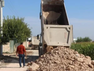 Harran’da 10 Kilometrelik Grup Yolunda Yoğun Mesai