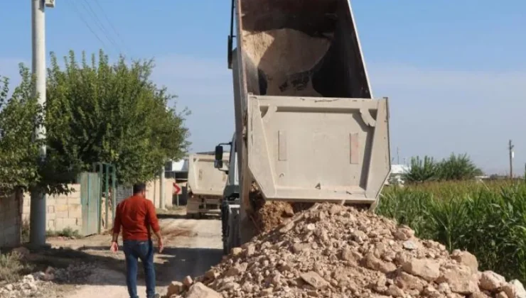 Harran’da 10 Kilometrelik Grup Yolunda Yoğun Mesai